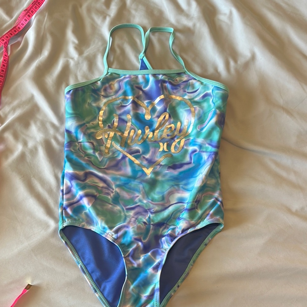 Hurley Kids Swim‎ One-Piece - Blue and Silver